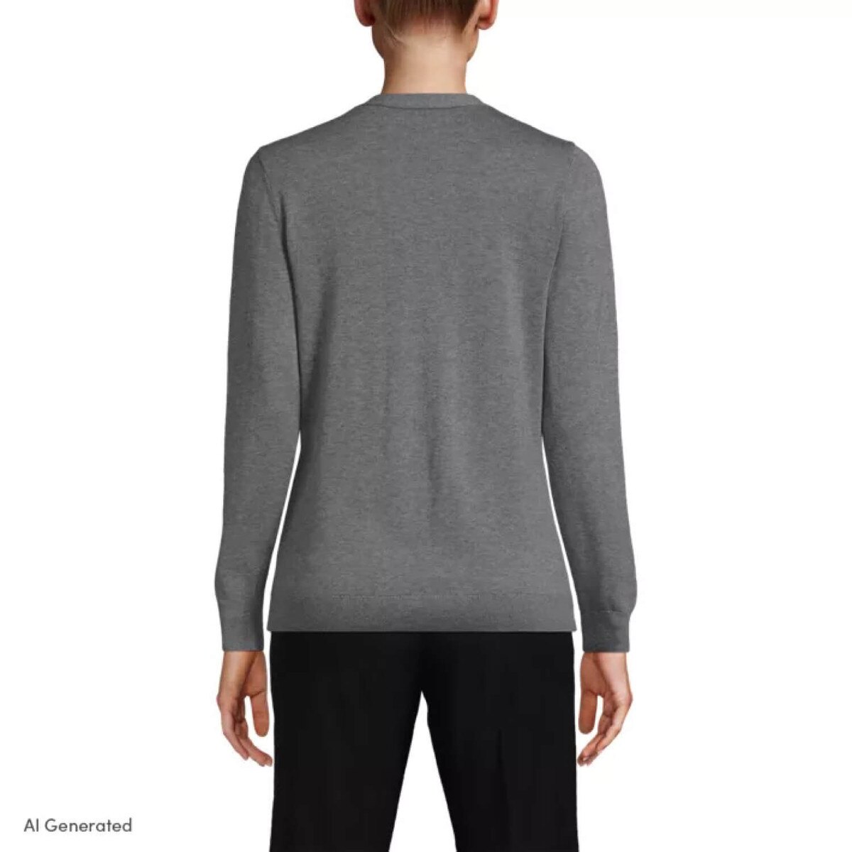 [16] Lands End Womens Cotton Modal V-neck Cardigan Sweater